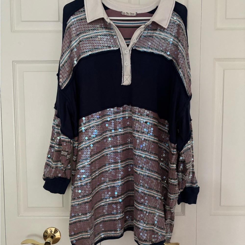 We The Free, Free People Sequin iridescent striped Top